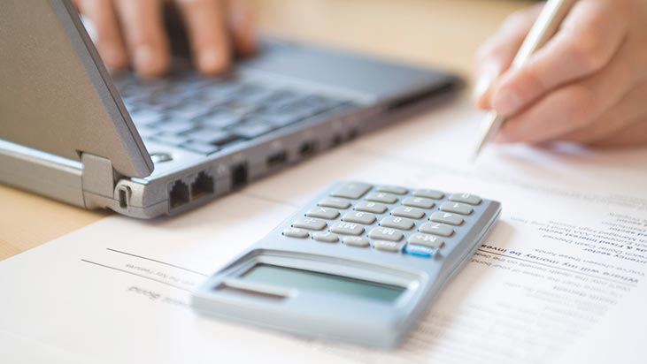 business calculator laptop