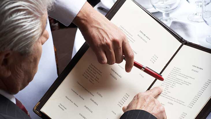 gentleman reading menu