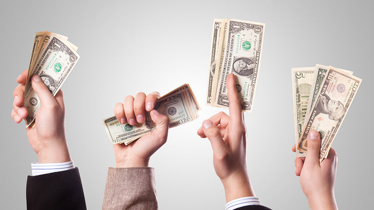 money hands wages